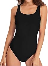 Womens One Piece Swimsuit Tummy Control Striped Scoopback Removable view 3