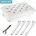 Neewer 18-22 inches / 46-56 Centimeters Height Adjustable Dual Padded Wooden Artist Piano Bench with Thick and Soft PU Leather Pillow Cushion for Deluxe Comfort (White)