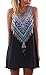 Generic Women's Chiffon Crewneck Vintage Loose T-Shirt Dress Black S