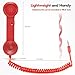 Feeko Retro Handset, Cell Phone Handset Retro Telephone Handset Radiation Proof Handset Receiver 3.5mm for iPhone, iPad, Smartphone, Computer (Red)