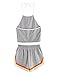 SweatyRocks Women's 2 Piece Set Halter Crop Top and Shorts Set Grey S