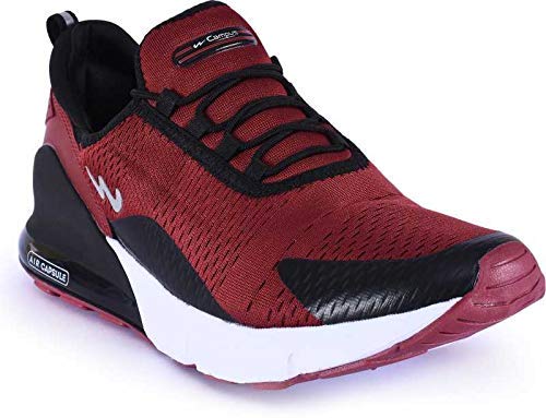 burgundy running shoes