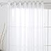 Deconovo White Wide Sheer Curtains Grommet Voile Drape Curtains for Bedroom 80W x 84L Inch 1 Panel