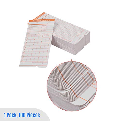 Aibecy DOYO Time Card 2-Sided Monthly Format Size 7.4 3.3 Inch for Employee Attendance Various Time Clock Recorder Machine, 100pcs/ Pack - Thumbnail 7
