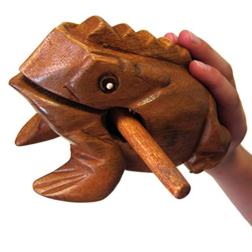 Deluxe Large 6" Wood Frog Guiro Rasp Percussion Musical Instrument