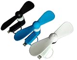 ZLMC Portable Mini Fan Fans Compatible iPhone X 8 8 Plus 7plus 5 5S 6 6S 7 iPad [3-PACK] Accessories (White,Black,Green)