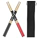 Drum sticks Set 2 Pair 5A Non-Slip Drum Sticks Classic Maple Wood with a Velvet Drawstring Bag(1 red 1 black)