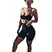 LUFENG Women's Suit Two Pieces Set Sexy Sleeveless Strapless Crop Top and Shorts Set Black S
