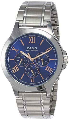 Casio MTP-V300D-2A Men's Standard Stainless Steel Multifunction Blue Dial  Watch | Pricepulse