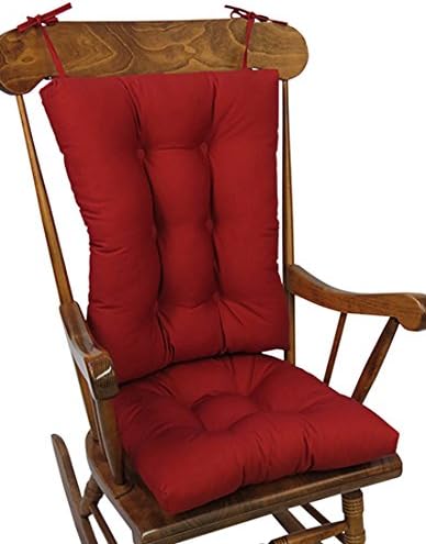 The Gripper Non-Slip Twill Rocking Chair Cushions, Red