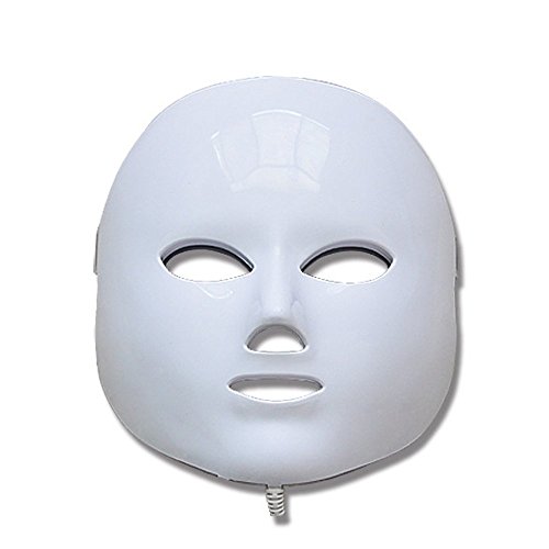LED Light Therapy Mask 7 Colors (150 LED's Red, Blue, Green) for Anti Aging, Wrinkles, Skin Whitening - Proven to Work!