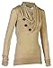 Merryfun Women's Sport Casual Long Sleeve Knitted Draped Button Blouse Top, K L