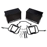 Tusk part # 1467340002 Tusk Aluminum Panniers with Pannier Racks Large Black Fits 2008- 2015 Kawasaki KLR 650