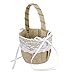 Vintage Retro Lace Bow Wedding Flower Girl Basket by FGHGWJOO