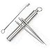 JDYYICZ 3pcs Titanium Milled Toothpick+1pc Ti Holder Key Chain Pendant W/Mini Ring