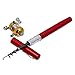 Sportsvoutdoors Telescopic Protable Pocket Fish Pen Carbon Fishing Rod Pole + Reel (Red)
