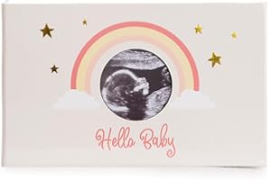 MY BABY'S HEARTBEAT BEAR MBHB Ultrasound & Pregnancy Photo Album, 4x6" Picture Album Holds 100 Baby Memories, Perfect Keepsake Scrapbook, Durable Large Design Pictures, Ideal Baby Albums Scrap Book for Photos, Tangerine