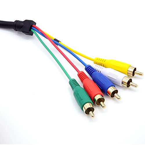 ANRANK HR10815AK 5FT/1.5M HDMI Male to 5RCA RGB Audio Video AV Component Adapter Converter Cable Cord