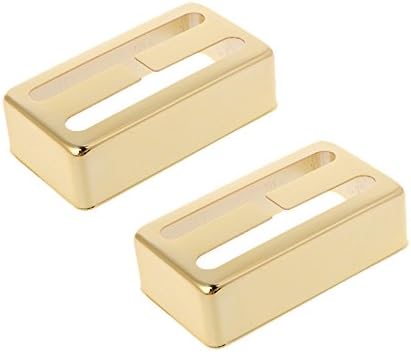 Timiy Pack of 2 H-Shape Humbucker Pickup Bridge Neck Covers for Electric Guitar Accessories (Gold)