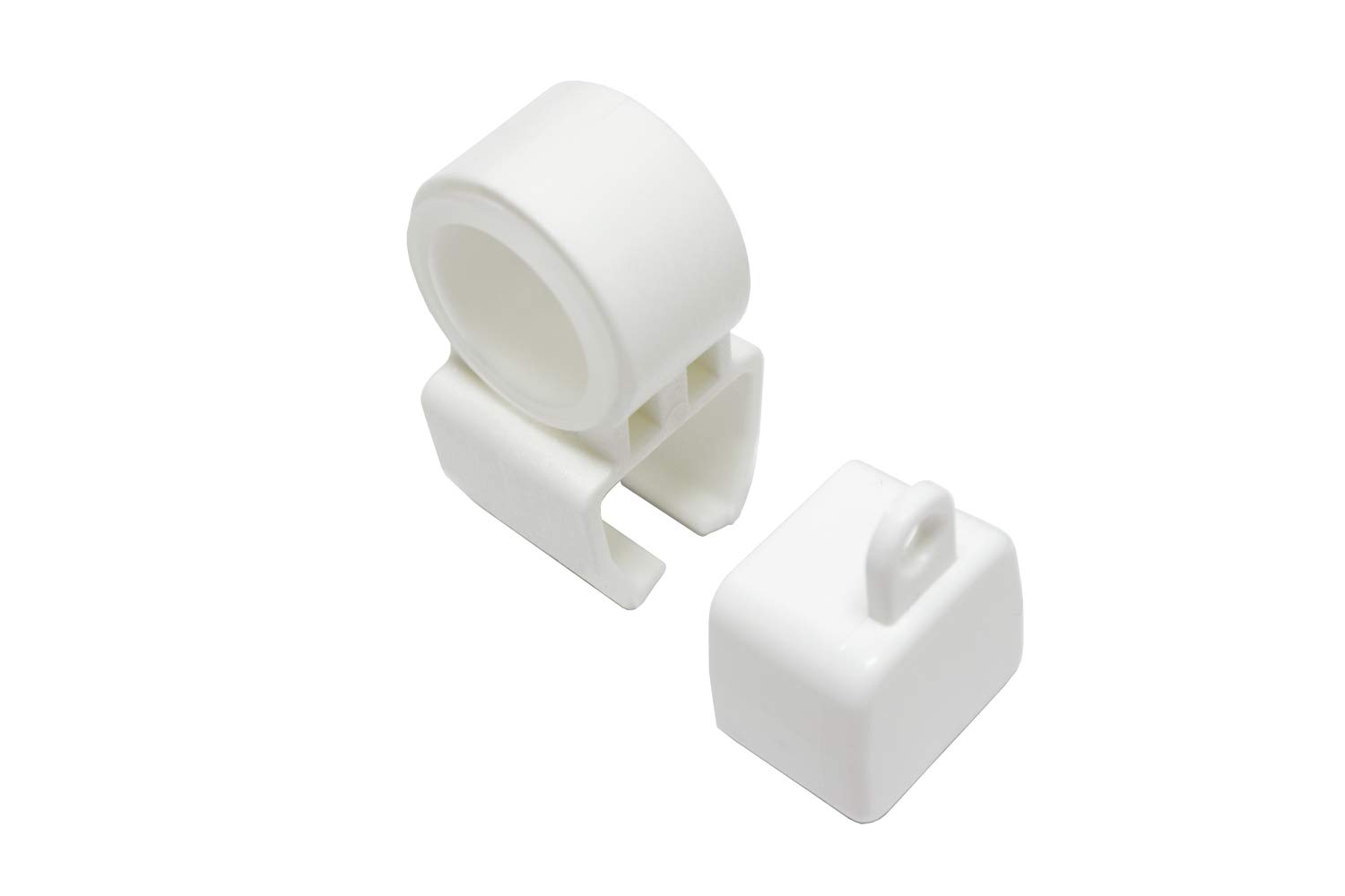 Gardinia 2 x White Plastic U-Brail End Caps Holder
