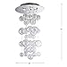 Saint Mossi Modern Glass Bubble Chandelier Lighting, Raindrop Flush Mount Ceiling Light Fixture, Pendant Lamp for Dining Room Livingroom 4 GU10 Bulbs Required H31 X D20