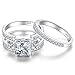 BONLAVIE Wedding Engagement Rings Bridal Set for Women 925 Sterling Silver CZ Past Present Future