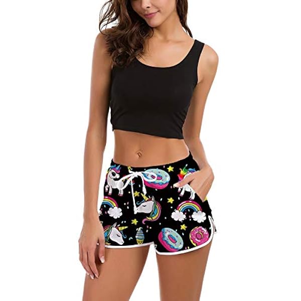NEWISTAR Donna Pantaloncini da Spiaggia 3D Stampati Costume da Bagno  Elastico Sportivi Pantaloni per Lo Yoga Jogging Piscina in Spiaggia  lencicol Pantaloncini Abbigliamento