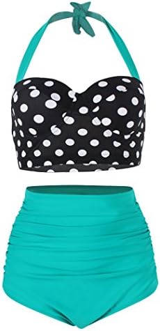 SHENGFAN Womens Vintage Underwire High Waisted Swimsuit Two-Piece Bathing Suits Polka Dot Bikini Set