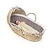 Badger Basket Natural Moses Basket with Hood, Gray Bedding