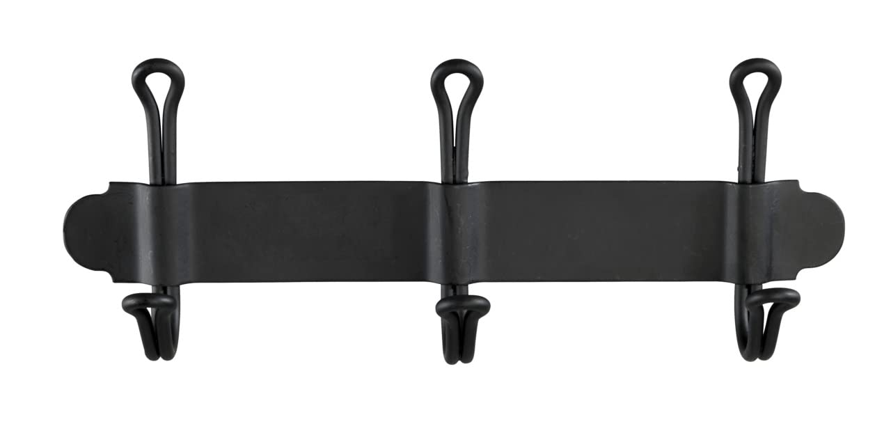 WENKO Regleta 3 ganchos Nostalgia Trio, Negro, stainless steel, Black, One Size
