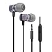 In Ear Headphones Earbuds Earphones Microphone Metal Noise Isolating 3.5mm for iPhone iPad iPod Android Smartphones Tablets Laptop Mac Computer MP3/4 In-Ear Mic/Controller (Black)