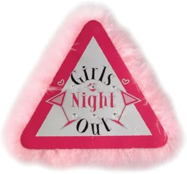 Amscan Triangulo De Advertencia Con Mensaje En Ingles Noche De Chicas Color Rosa Amazon Es Juguetes Y Juegos