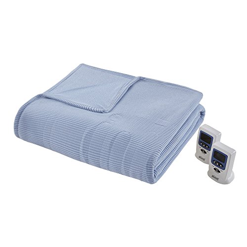 Beautyrest Soft Microfleece Electric Heated Blanket, King, Blue