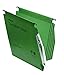 Rexel 275 Lateral Hanging Files with Tabs and Inserts, 15 mm V-Base, 100 Percent Recycled Manilla, Green, Crystalfile Classic, Pack of 50, 78652