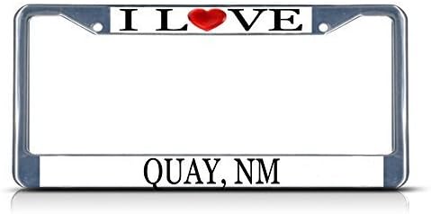 Elvira Jasper License Plate Frame I Love Heart Quay, Nm Aluminum Metal License Plate Frame