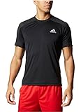 Adidas® Mens Climacore Climalite Althletic Mesh Shoulder TShirt (Large, Black)