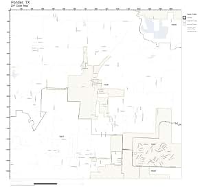 Amazon.com: ZIP Code Wall Map of Ponder, TX ZIP Code Map Laminated