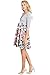 Hello Miz Elbow Sleeve V-Neck Color Block Flower Printed Maternity Nursing Skater Dress (Medium, Grey/Pink)