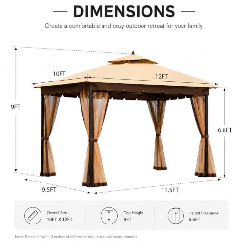 Bezseller 10x12 Outdoor Gazebo Review: Double Roof Shelter with Mesh Walls image 20