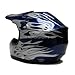 TMS Youth Kids Blue Flame Dirt Bike Motocross Helmet Atv Mx (Small)
