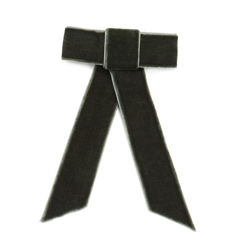 2 Pack Vintage Large Velvet Bow Hair Clip Women Hairpins Barrette Accessories For Women Girls Long Elastic Hair Tie Headwear Female Hair Accessories (Green)