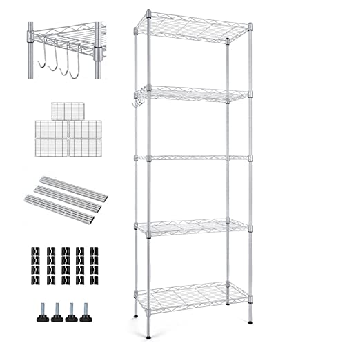 Wire Shelving Unit, 5 Tier Metal Shelving Unit, Storage Shelves for