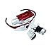 Surgical Binocular Loupes Optical Glass Loupe 3.5X420mm with LED Head Light Lamp (Red)