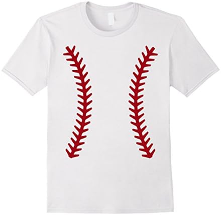 Mens Baseball Halloween Costume Tshirt Sports Ball Shirt XL White