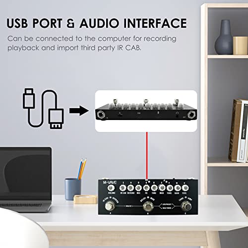 M-VAVE CUBE BABY Guitarra Elétrica Multifuncional Portátil Pedal de Efeito Combinado com Reprodução de Música Sem Fio Gravação de Telefone Função de Interface de Áudio