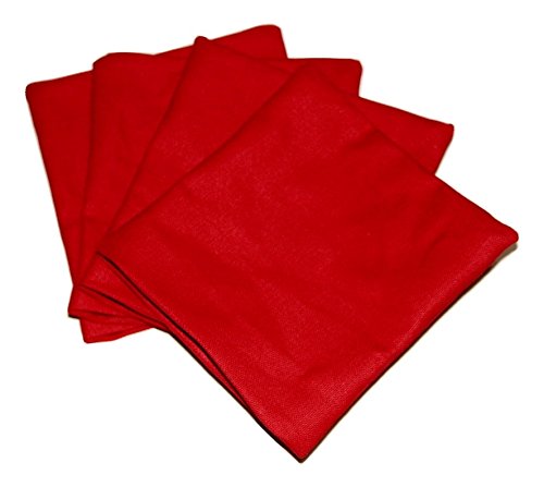 Tailor Spot Empty Cornhole Bean Bags (Set of 4) Standard ACA/ACO Regulation 25+ Colors (Red)