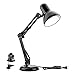 LE Swing Arm Desk Lamp, C-Clamp Table Lamp, Flexible Arm, Classic Architect Clamp-on Desk Lamp, Black Painted Lamp