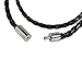 Handmade Leather Bracelets by Karma Leather: Vintage Infinity Wrap Style Leather Wristband For Men & Women - With Durable, Extra Strong Stainless Steel Clasp Braided Leather Cuff Bracelet, 16.5 Inches Long (Black)