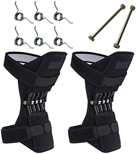 Knee Brace,Lucoo Protective Knee Pads,Knee Compression Sleeve Support for Running, Arthritis, Meniscus Tear, Sports, Powerful Rebound Spring Force for Women Men (Black)