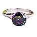 Psiroy 925 Sterling Silver Plated Simulated Rainbow Topaz Solitaire Promise Ring Size 7